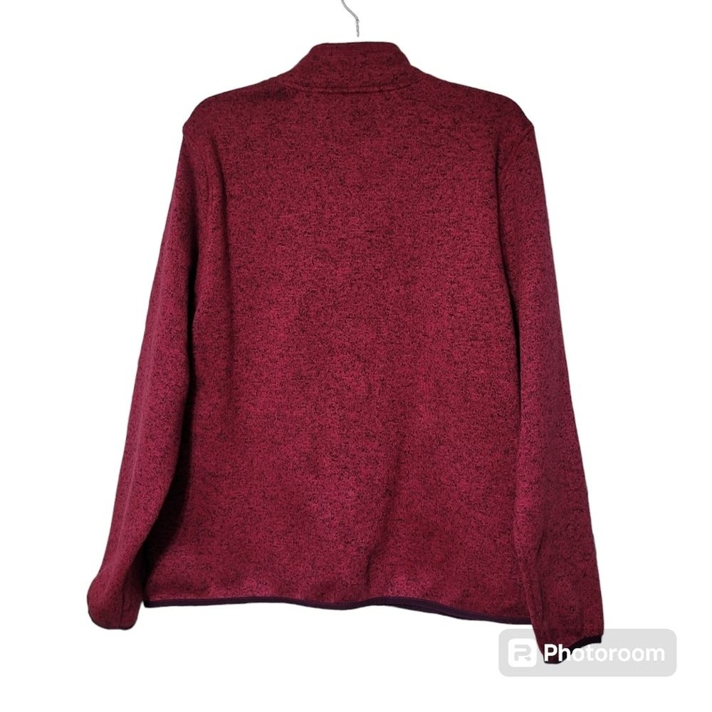 Eddie Bauer Dark Pink Full Zip Mock Neck Casual Fleece Jacket Women's Large - Picture 2 of 8